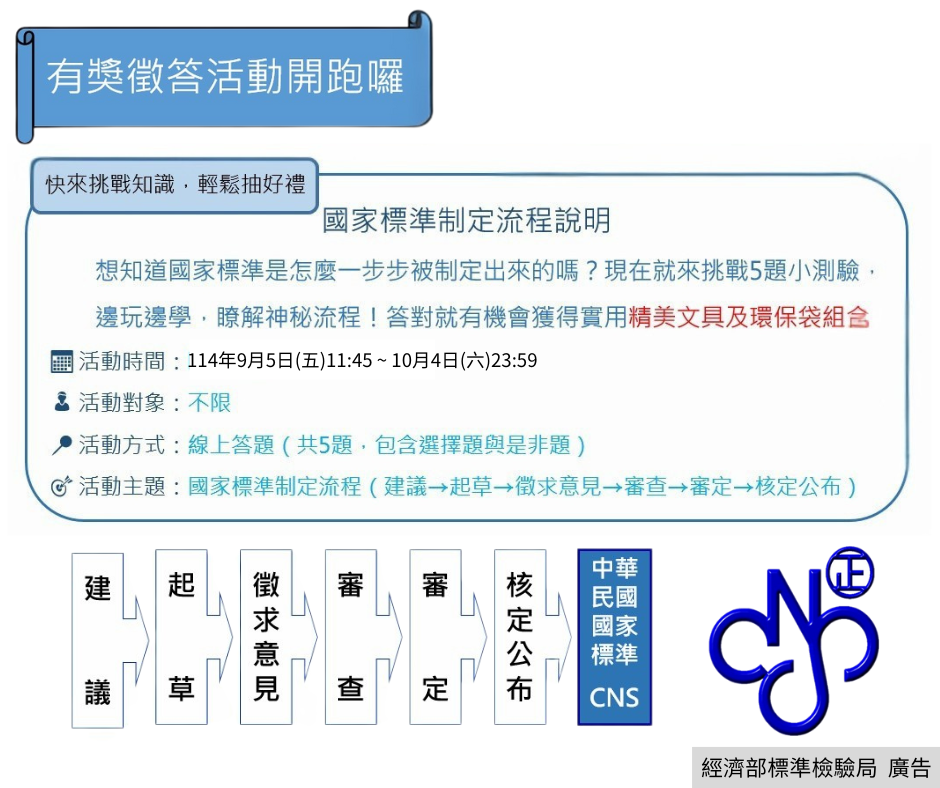 「國家標準制定流程說明」有獎徵答活動 「國家標準制定流程說明」有獎徵答活動.png